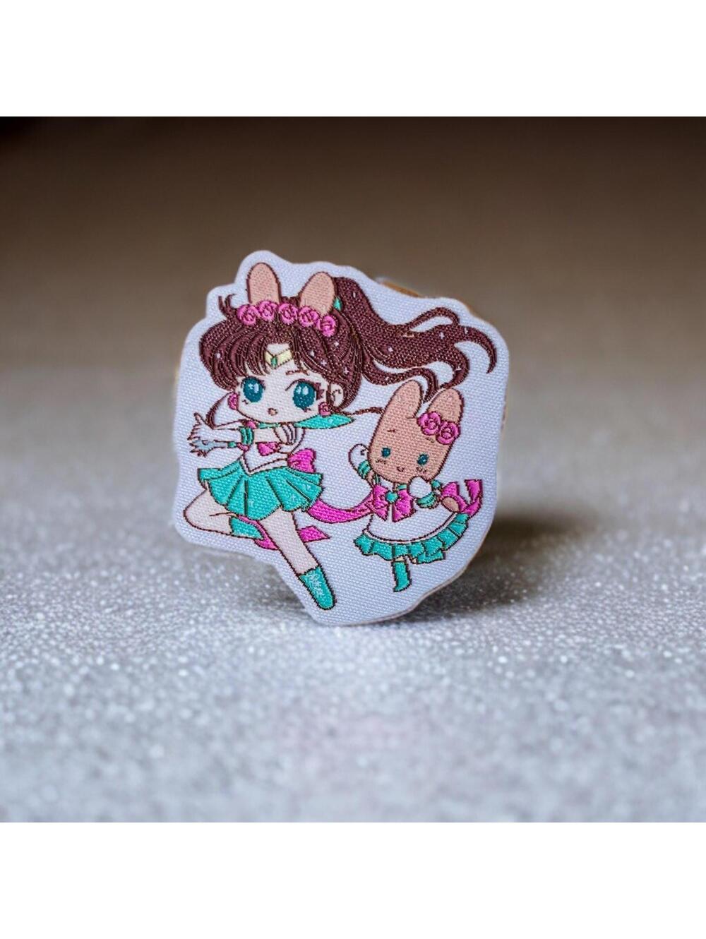 Sanrio x Sailor Jupiter Iron On Patch - Green 2” Marron Cream NWT
